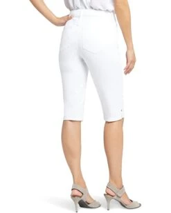 NYDJ Petite Bike Capris Riveted Sideseam Slits in Optic White | Shorts -Womens Out Fit Deals 61AaPlkFtL. AC SR736920