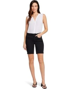 NYDJ Petite Ella Shorts with Sideseam Slits in Black
