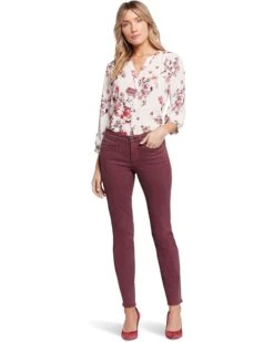 NYDJ Sheri Slim in Dark Cherry | Jeans