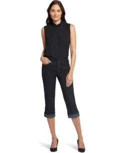 NYDJ Marilyn Crop Cuff Jeans In Black
