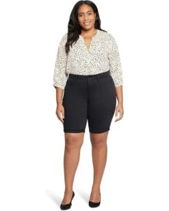 NYDJ Plus Size Briella Shorts Roll Cuff in Black