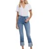 NYDJ Marilyn Straight with Cuff Jeans in Barcelona Breeze -Womens Out Fit Deals 71vw3fgAehL. AC SR736920