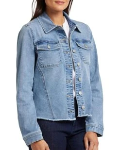 NYDJ Frayed Hem Denim Jacket | Coats & Outerwear -Womens Out Fit Deals 91xbobuQFdL. AC SR736920